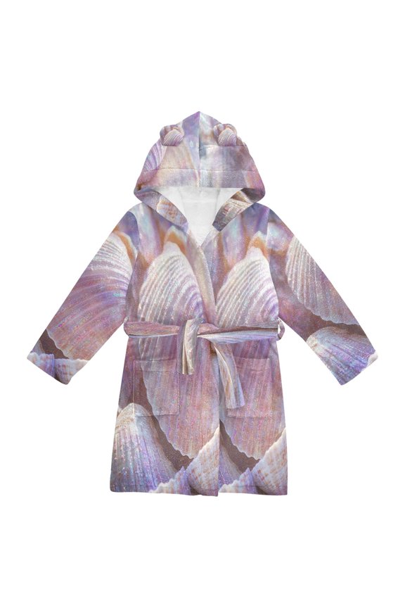 Bathrobes Belt Hooded Iridescent Shell Collection Creative Pattern
