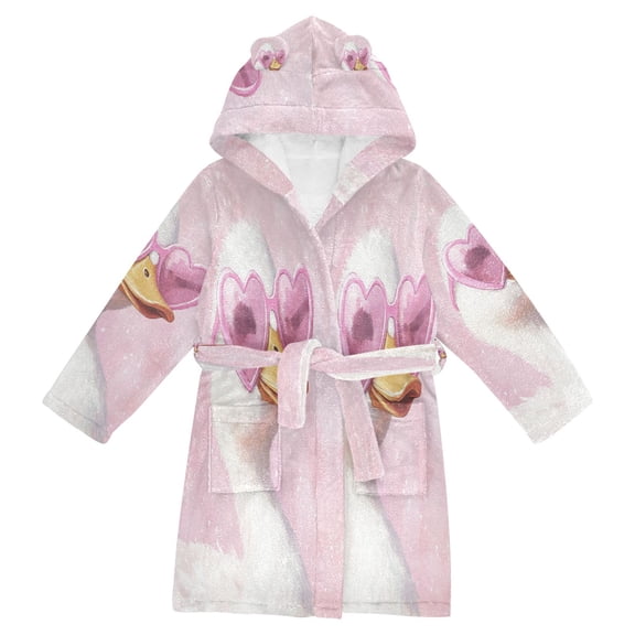 BZSMCE Bathrobes Belt Hooded Joyful Duck Creative Pattern