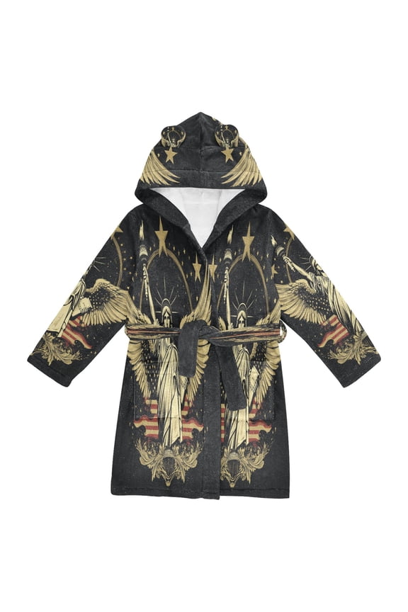 Bathrobes Belt Hooded Liberty's Embrace Creative Pattern