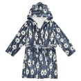thumbnail image 1 of BZSMCE Bathrobes Belt Hooded Midnight Daisy Dance Creative Pattern, 1 of 8