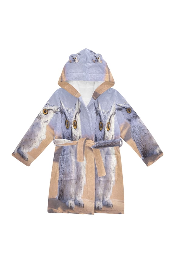 Bathrobes Belt Hooded Owl in The Desert Creative Pattern