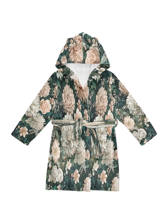 Bathrobes Belt Hooded Pastel Bloom Symphony Creative Pattern