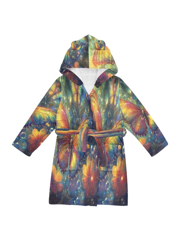 Bathrobes Belt Hooded Radiant Reflections Creative Pattern
