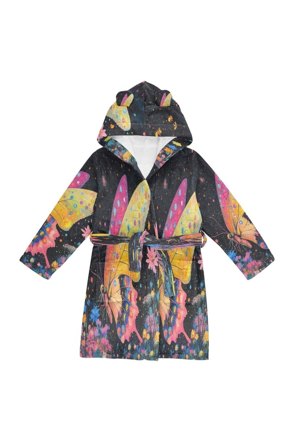 Bathrobes Belt Hooded Rainbow Butterfly Dance Creative Pattern
