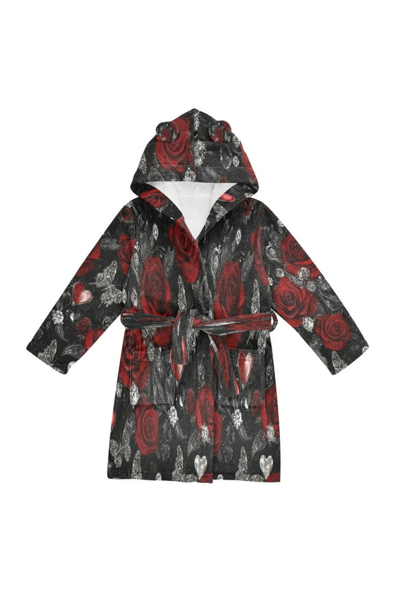 Bathrobes Belt Hooded Romance in Bloom Creative Pattern