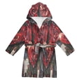 thumbnail image 1 of BZSMCE Bathrobes Belt Hooded Rosy Affection Creative Pattern, 1 of 8