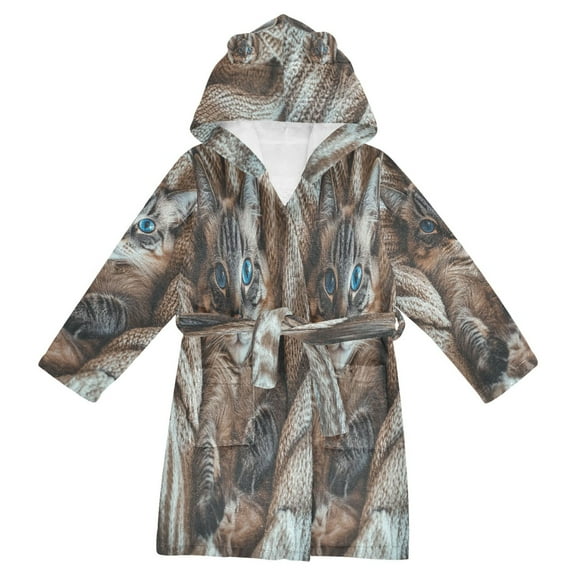 BZSMCE Bathrobes Belt Hooded Snuggle Time Creative Pattern