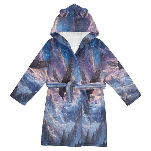 BZSMCE Bathrobes Belt Hooded Soaring Through The Cosmos Creative Pattern