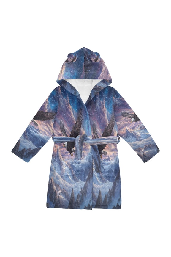 Bathrobes Belt Hooded Soaring Through The Cosmos Creative Pattern