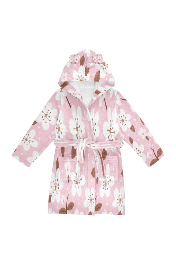 Bathrobes Belt Hooded Whimsical Floral Dance Creative Pattern