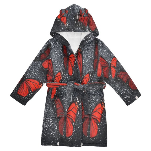 BZSMCE Bathrobes Belt Hooded Wings Of Fire Creative Pattern