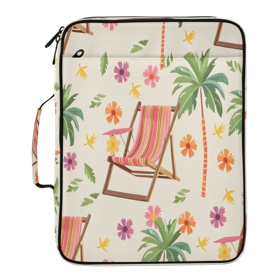 BZSMCE Beach Chair Palm Tree Pattern Water-Resistant Filing Folder ...