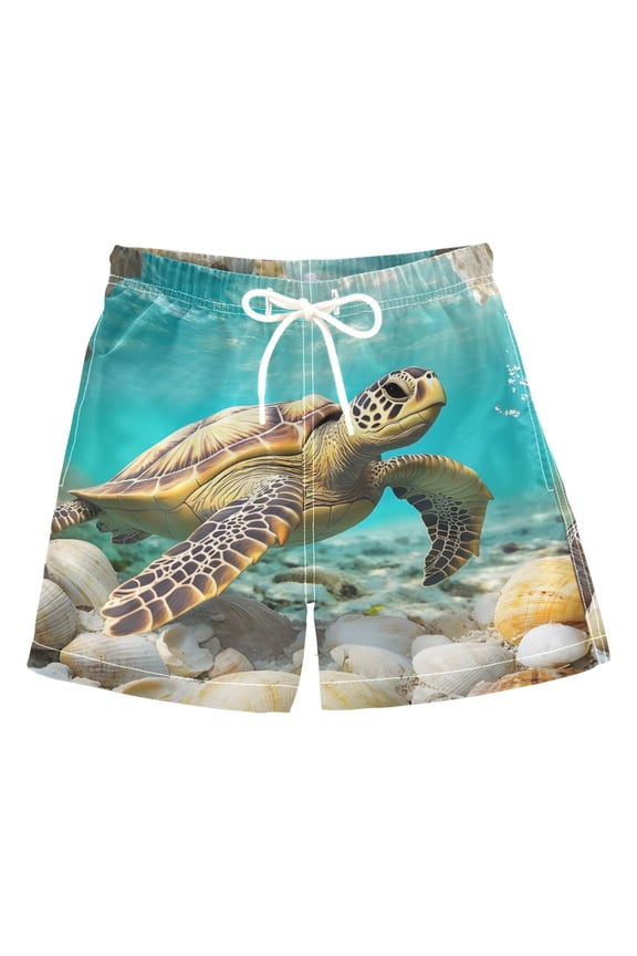 BZSMCE Beach Shorts Trunks Quick Dry Short 3d Sea Turtle Shell Of Printed