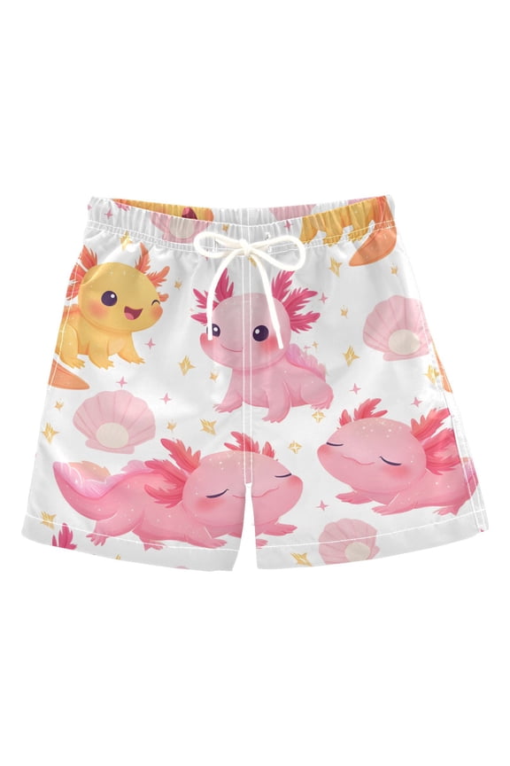 BZSMCE Beach Shorts Trunks Quick Dry Short Axolotl Shell Pattern Of Printed