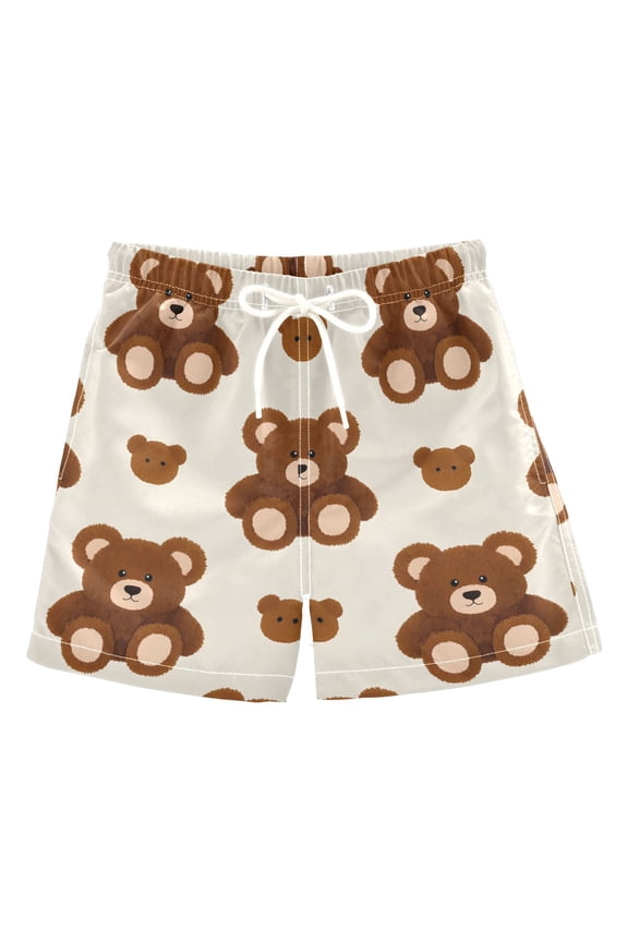 BZSMCE Beach Shorts Trunks Quick Dry Short Bear Pattern Of Printed
