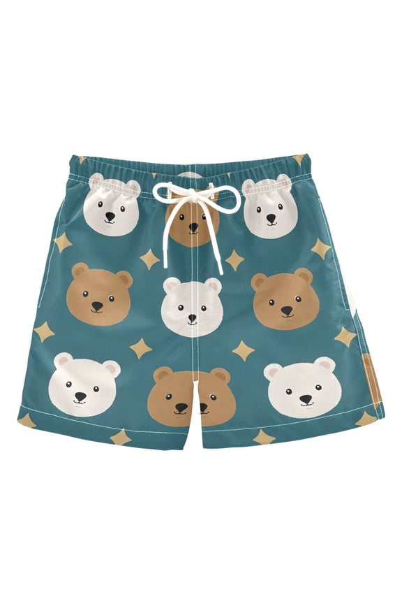 BZSMCE Beach Shorts Trunks Quick Dry Short Bear Star Pattern Of Printed