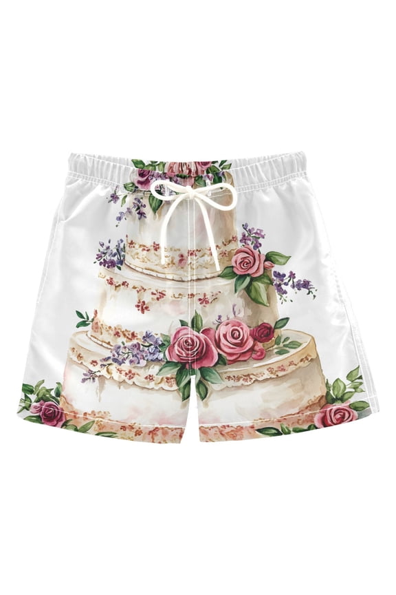 BZSMCE Beach Shorts Trunks Quick Dry Short Big Cake Of Printed