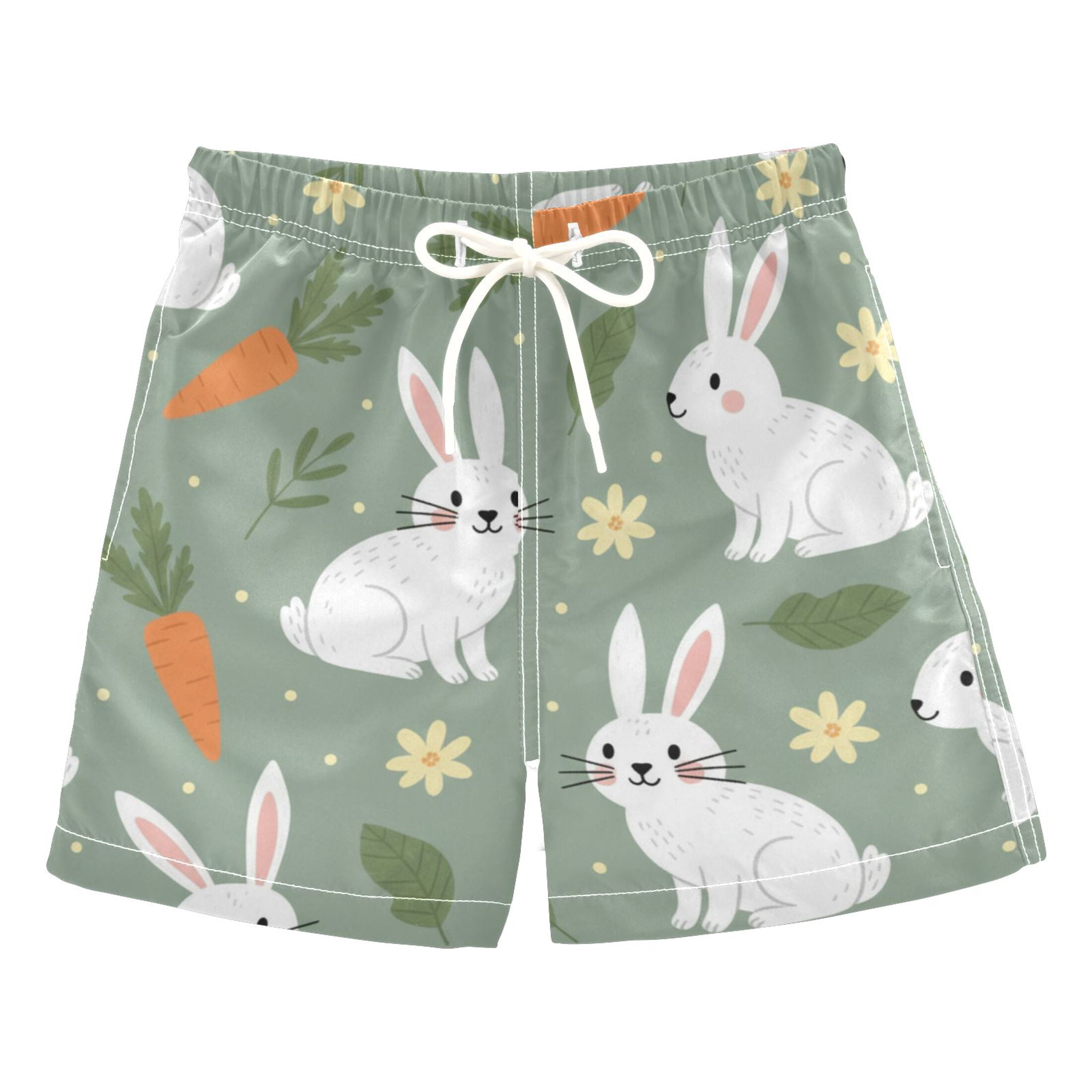 BZSMCE Beach Shorts Trunks Quick Dry Short Bunny Rabbit Green Of ...