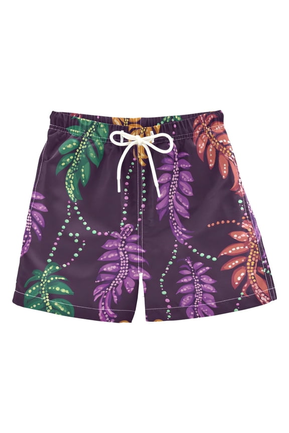 BZSMCE Beach Shorts Trunks Quick Dry Short Carnival Feathers Pattern Of Printed