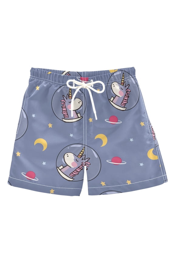 BZSMCE Beach Shorts Trunks Quick Dry Short Cartoon Unicorn Pattern Of Printed