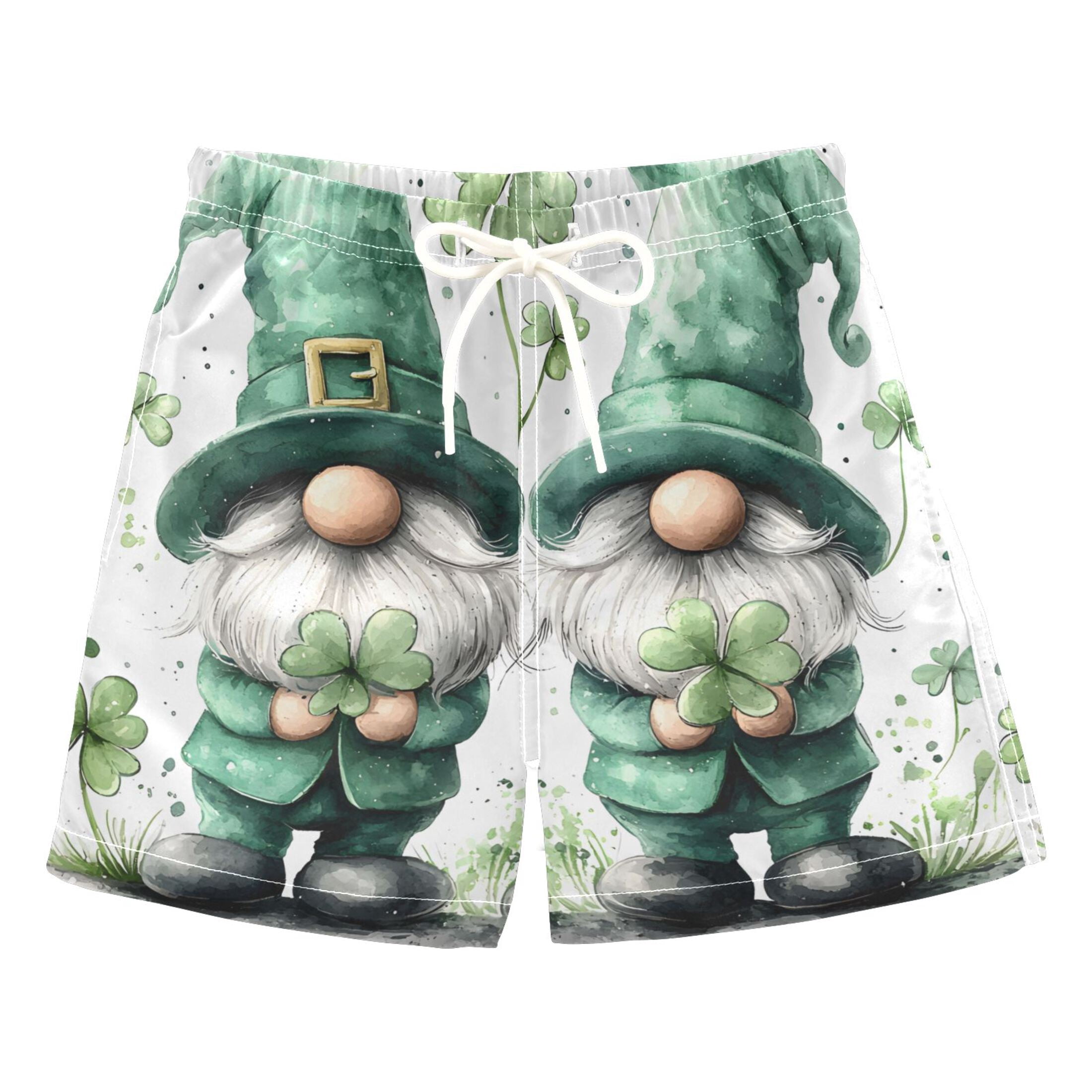 BZSMCE Beach Shorts Trunks Quick Dry Short Clover Dwarf Pattern Of ...