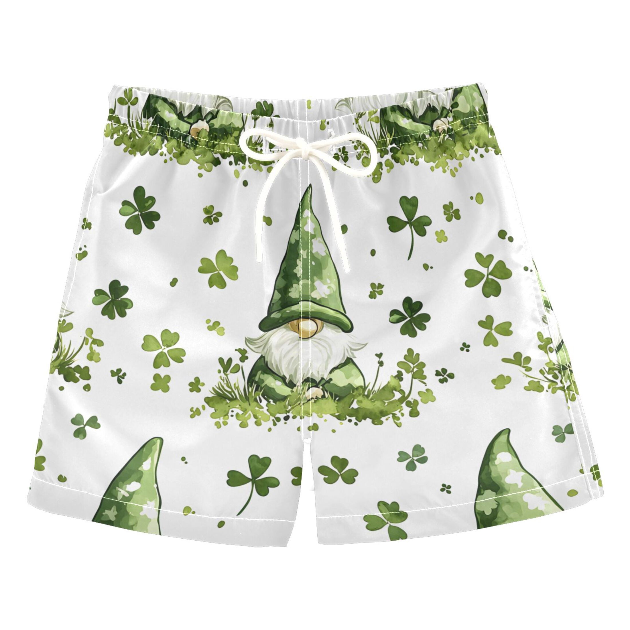 BZSMCE Beach Shorts Trunks Quick Dry Short Clover Green Tile Dwarf ...