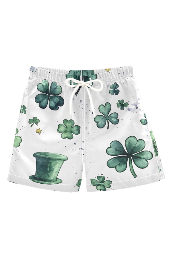 BZSMCE Beach Shorts Trunks Quick Dry Short Clover Pattern (8) Of Printed