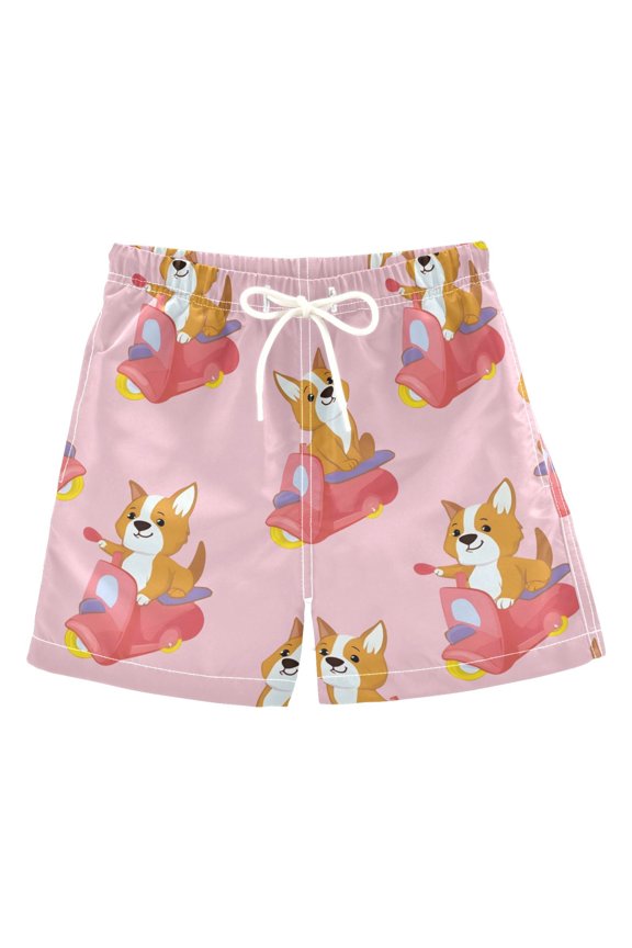 BZSMCE Beach Shorts Trunks Quick Dry Short Corgi Cycling Pattern Of Printed