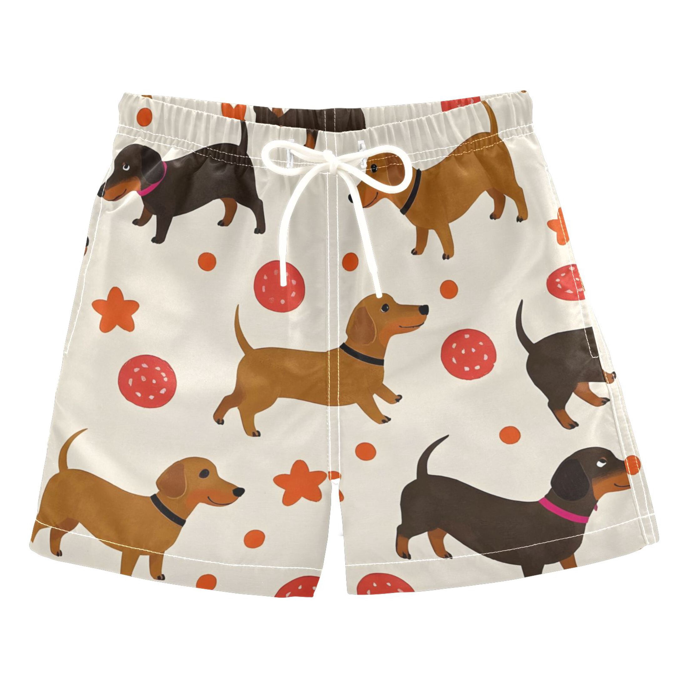 BZSMCE Beach Shorts Trunks Quick Dry Short Dachshund Dot Pattern Of ...