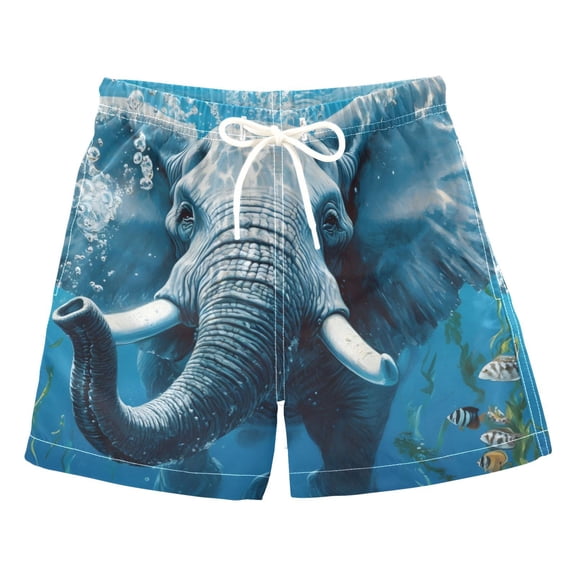 BZSMCE Beach Shorts Trunks Quick Dry Short Elephant Seabed Of Printed