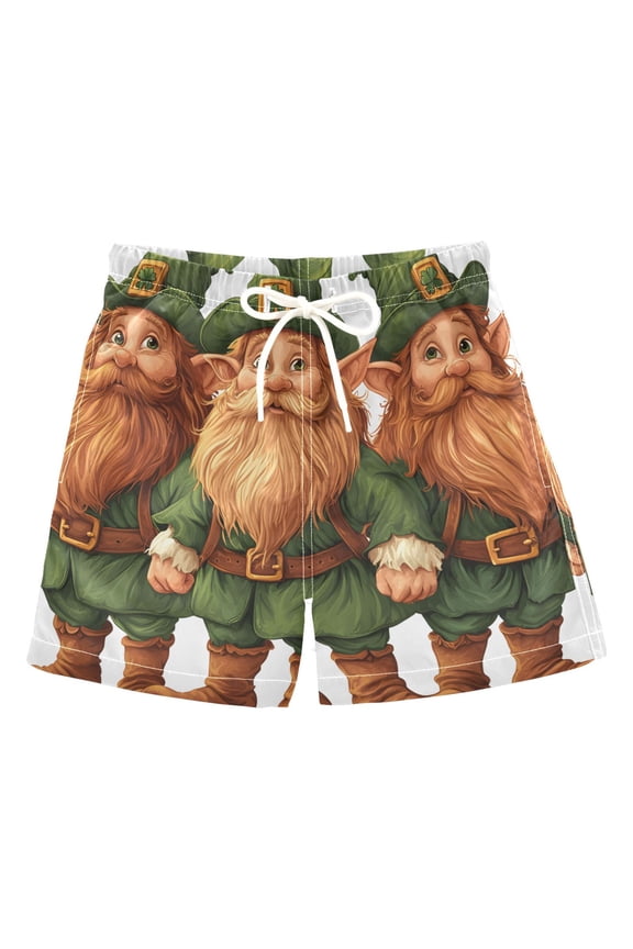 BZSMCE Beach Shorts Trunks Quick Dry Short Elf Green Of Printed