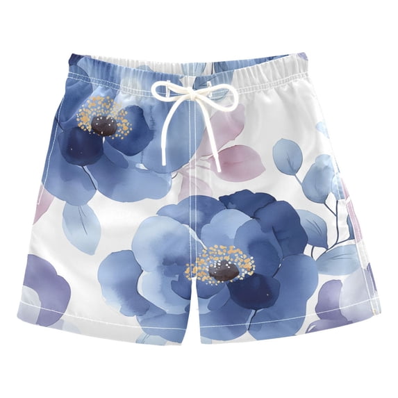 BZSMCE Beach Shorts Trunks Quick Dry Short Flower Leaves Color Ink ...