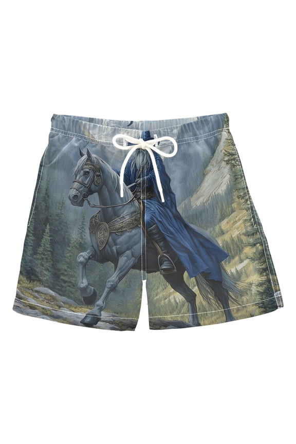 BZSMCE Beach Shorts Trunks Quick Dry Short Forest White Horse Old Man Of Printed