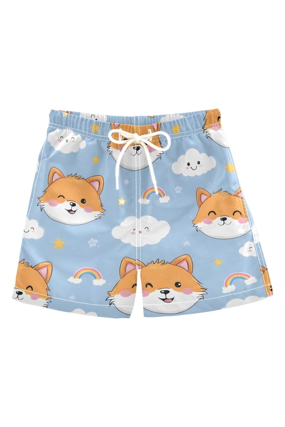 BZSMCE Beach Shorts Trunks Quick Dry Short Fox Cloud Pattern Of Printed
