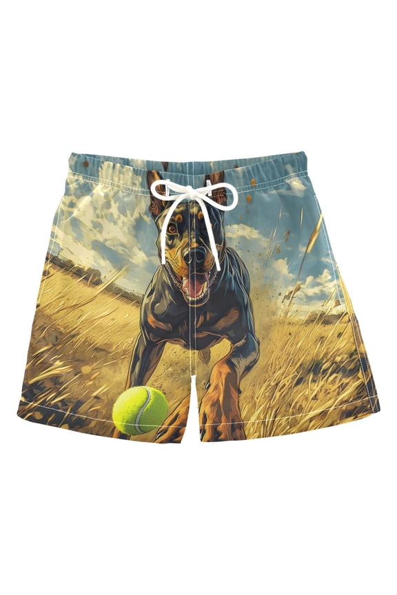 BZSMCE Beach Shorts Trunks Quick Dry Short German Shepherd Ball Of Printed