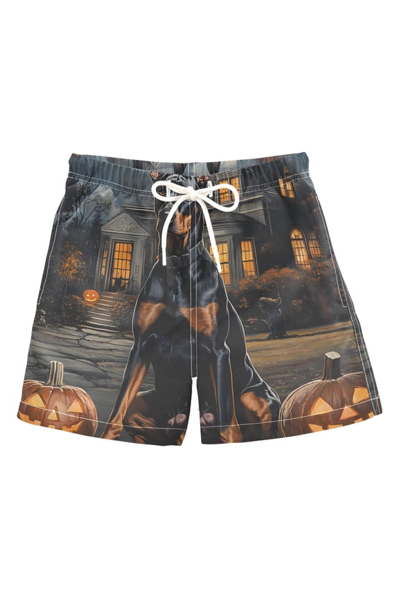 BZSMCE Beach Shorts Trunks Quick Dry Short German Shepherd House Night Of Printed