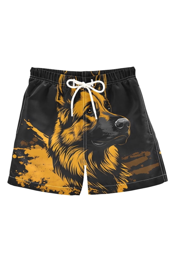BZSMCE Beach Shorts Trunks Quick Dry Short German Shepherd Of Printed