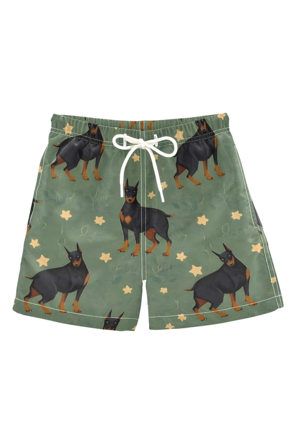 BZSMCE Beach Shorts Trunks Quick Dry Short German Shepherd Star Pattern Of Printed