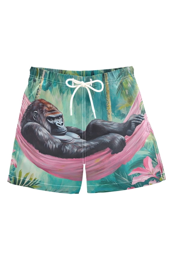 BZSMCE Beach Shorts Trunks Quick Dry Short Gorilla Hammock Of Printed