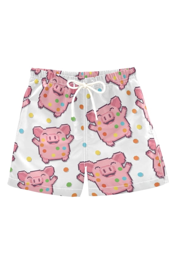 BZSMCE Beach Shorts Trunks Quick Dry Short Happy Pink Pig Of Printed