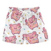 BZSMCE Beach Shorts Trunks Quick Dry Short Happy Pink Pig Of Printed