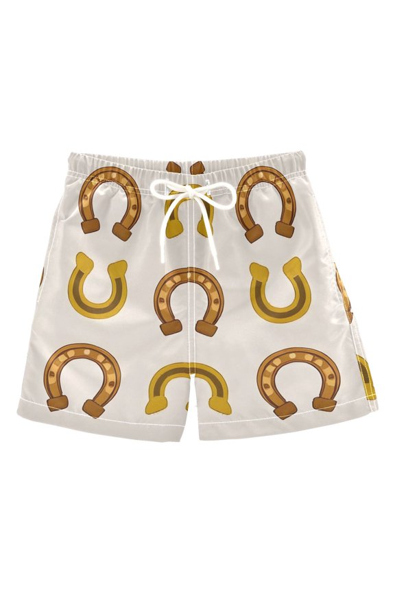 BZSMCE Beach Shorts Trunks Quick Dry Short Horseshoe Pattern Of Printed