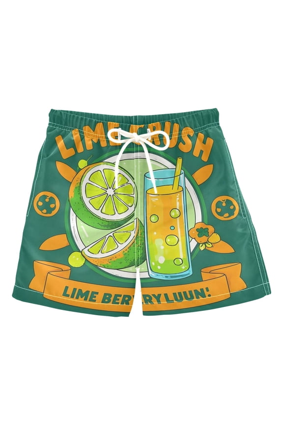 BZSMCE Beach Shorts Trunks Quick Dry Short Lemon Lemon Juice Of Printed
