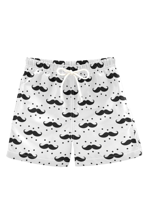 BZSMCE Beach Shorts Trunks Quick Dry Short Mustache Polka Dots Of Printed