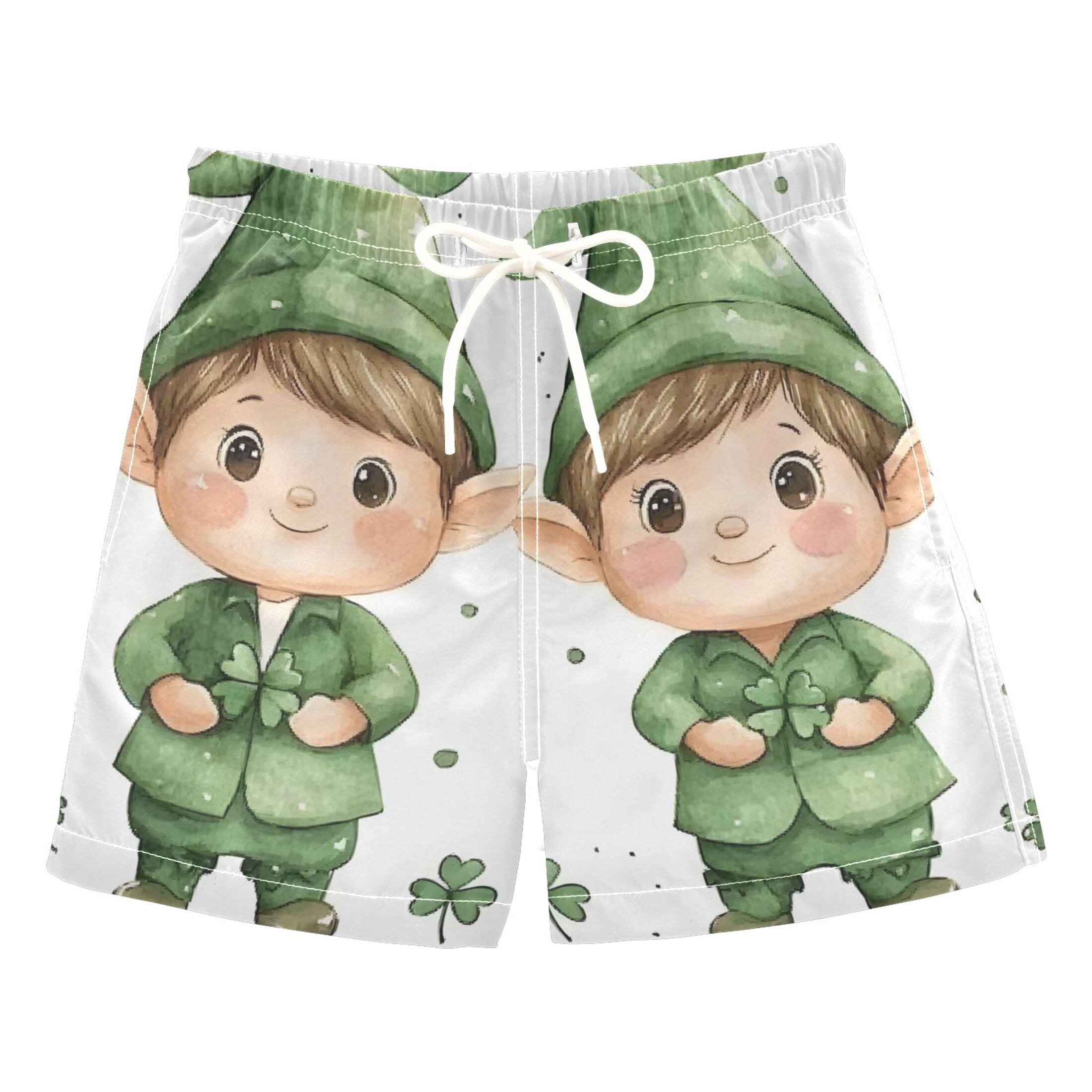BZSMCE Beach Shorts Trunks Quick Dry Short Pattern Leaves Green Dwarf ...