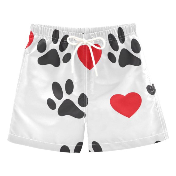 BZSMCE Beach Shorts Trunks Quick Dry Short Paws Pattern Of Printed