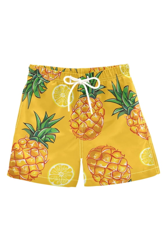 BZSMCE Beach Shorts Trunks Quick Dry Short Pineapple and Orange Pattern Of Printed