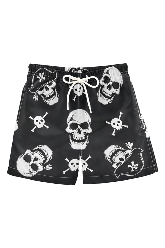 BZSMCE Beach Shorts Trunks Quick Dry Short Pirate Skull Pattern Of Printed