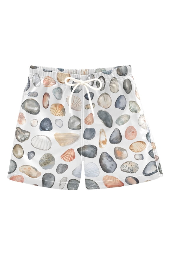 BZSMCE Beach Shorts Trunks Quick Dry Short Sea Shells Pattern Of Printed