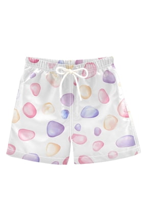 BZSMCE Beach Shorts Trunks Quick Dry Short Sea Shells Pebbles Pattern Of Printed